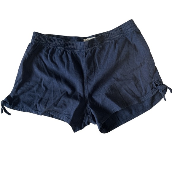Madewell Pull-On Side-Tie Shorts Navy Cotton‎ Viscose Blend Size Medium - Picture 3 of 5